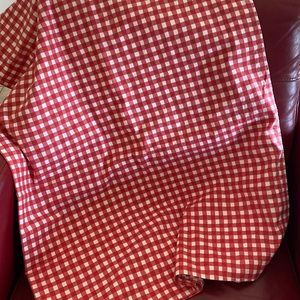 RED and WHITE CHECKERED COTTON TABLECLOTH APPROX 45”X84”